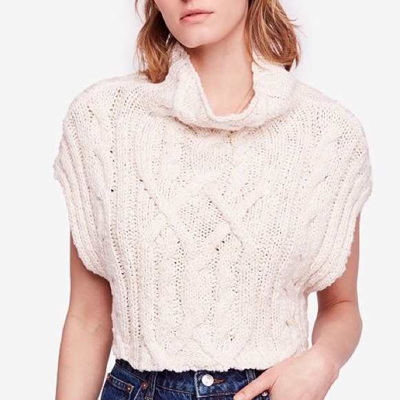 Free People twisted cable cropped sweater - Picture 1 of 2